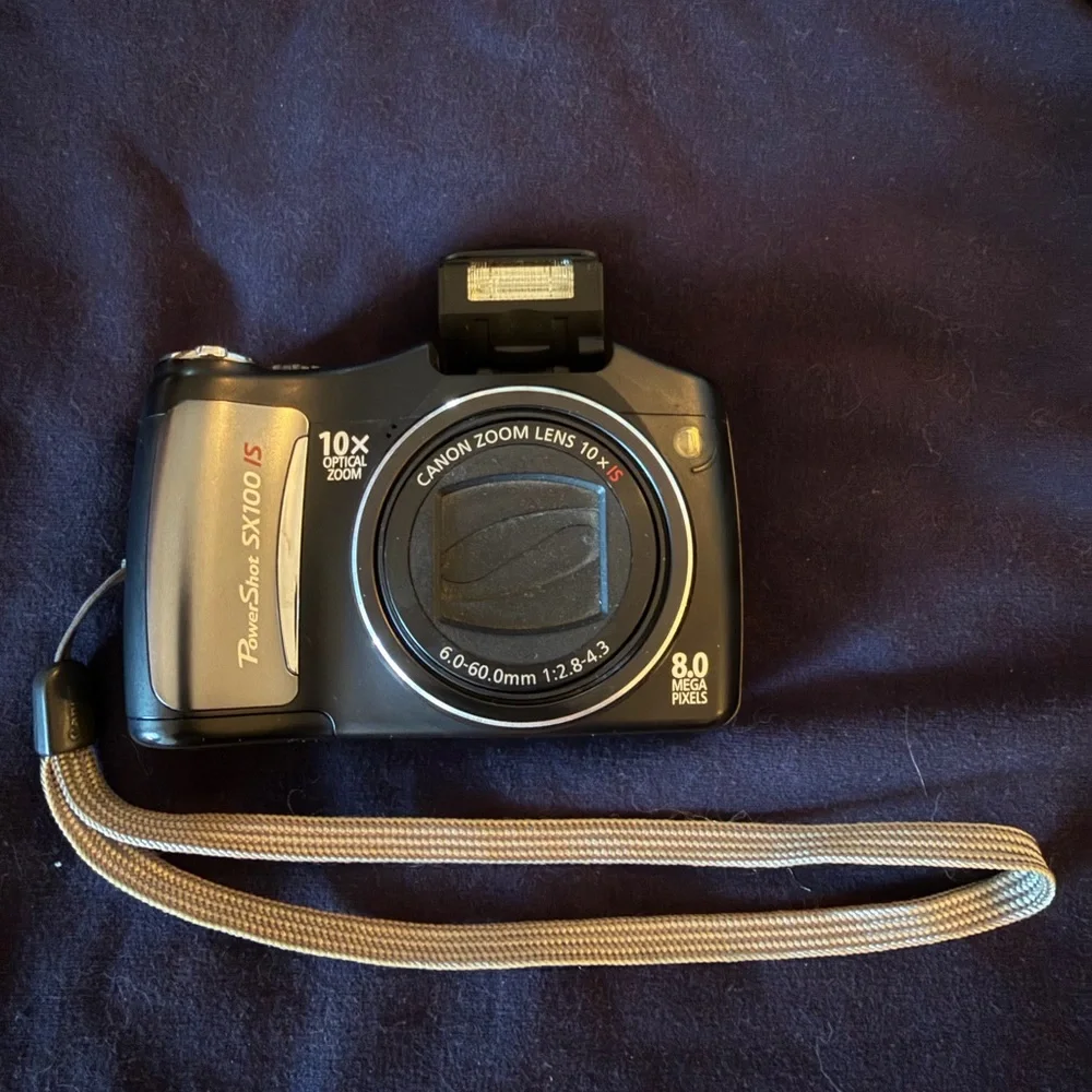 Canon PowerShot SX100 IS Black with Tan Strap